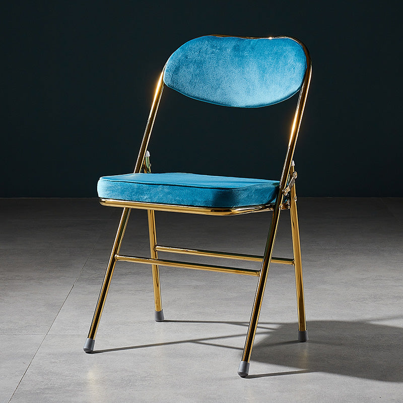 Glam Style Dining Chairs Kitchen Armless Side Chairs with Metal Legs Lake Blue 1 Piece Clearhalo ' kitchen&dining_furn' 'Dining Chairs' 'Dining Tables & Seating' 'dining_chair' 'furn' 'furn_dining_chair' 'Furniture' 'furniture_dining_chair' 'Kitchen & Dining Furniture' 'kitchen' 4129949