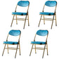 Glam Style Dining Chairs Kitchen Armless Side Chairs with Metal Legs Lake Blue 4 Piece Set Clearhalo ' kitchen&dining_furn' 'Dining Chairs' 'Dining Tables & Seating' 'dining_chair' 'furn' 'furn_dining_chair' 'Furniture' 'furniture_dining_chair' 'Kitchen & Dining Furniture' 'kitchen' 4129954