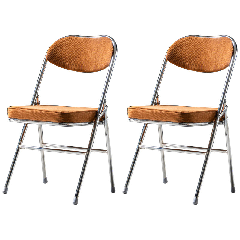 Glam Style Dining Chairs Kitchen Armless Side Chairs with Metal Legs Light Brown 2 Piece Set Clearhalo ' kitchen&dining_furn' 'Dining Chairs' 'Dining Tables & Seating' 'dining_chair' 'furn' 'furn_dining_chair' 'Furniture' 'furniture_dining_chair' 'Kitchen & Dining Furniture' 'kitchen' 4129958