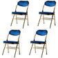 Glam Style Dining Chairs Kitchen Armless Side Chairs with Metal Legs Dark Blue 4 Piece Set Clearhalo ' kitchen&dining_furn' 'Dining Chairs' 'Dining Tables & Seating' 'dining_chair' 'furn' 'furn_dining_chair' 'Furniture' 'furniture_dining_chair' 'Kitchen & Dining Furniture' 'kitchen' 4129966