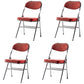 Glam Style Dining Chairs Kitchen Armless Side Chairs with Metal Legs Red 4 Piece Set Clearhalo ' kitchen&dining_furn' 'Dining Chairs' 'Dining Tables & Seating' 'dining_chair' 'furn' 'furn_dining_chair' 'Furniture' 'furniture_dining_chair' 'Kitchen & Dining Furniture' 'kitchen' 4129971