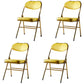 Glam Style Dining Chairs Kitchen Armless Side Chairs with Metal Legs Yellow 4 Piece Set Clearhalo ' kitchen&dining_furn' 'Dining Chairs' 'Dining Tables & Seating' 'dining_chair' 'furn' 'furn_dining_chair' 'Furniture' 'furniture_dining_chair' 'Kitchen & Dining Furniture' 'kitchen' 4129974