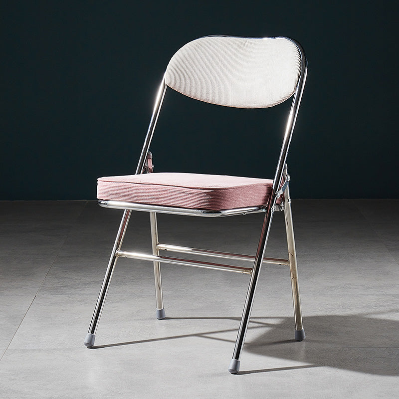 Glam Style Dining Chairs Kitchen Armless Side Chairs with Metal Legs Pink-White 1 Piece Clearhalo ' kitchen&dining_furn' 'Dining Chairs' 'Dining Tables & Seating' 'dining_chair' 'furn' 'furn_dining_chair' 'Furniture' 'furniture_dining_chair' 'Kitchen & Dining Furniture' 'kitchen' 4129975