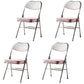 Glam Style Dining Chairs Kitchen Armless Side Chairs with Metal Legs Pink-White 4 Piece Set Clearhalo ' kitchen&dining_furn' 'Dining Chairs' 'Dining Tables & Seating' 'dining_chair' 'furn' 'furn_dining_chair' 'Furniture' 'furniture_dining_chair' 'Kitchen & Dining Furniture' 'kitchen' 4129977