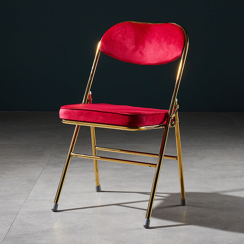 Glam Style Dining Chairs Kitchen Armless Side Chairs with Metal Legs Light Red 1 Piece Clearhalo ' kitchen&dining_furn' 'Dining Chairs' 'Dining Tables & Seating' 'dining_chair' 'furn' 'furn_dining_chair' 'Furniture' 'furniture_dining_chair' 'Kitchen & Dining Furniture' 'kitchen' 4129981