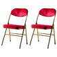Glam Style Dining Chairs Kitchen Armless Side Chairs with Metal Legs Light Red 2 Piece Set Clearhalo ' kitchen&dining_furn' 'Dining Chairs' 'Dining Tables & Seating' 'dining_chair' 'furn' 'furn_dining_chair' 'Furniture' 'furniture_dining_chair' 'Kitchen & Dining Furniture' 'kitchen' 4129982