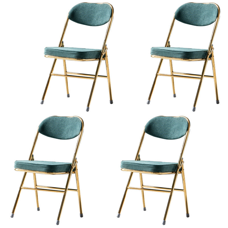 Glam Style Dining Chairs Kitchen Armless Side Chairs with Metal Legs Blackish Green 4 Piece Set Clearhalo ' kitchen&dining_furn' 'Dining Chairs' 'Dining Tables & Seating' 'dining_chair' 'furn' 'furn_dining_chair' 'Furniture' 'furniture_dining_chair' 'Kitchen & Dining Furniture' 'kitchen' 4129989