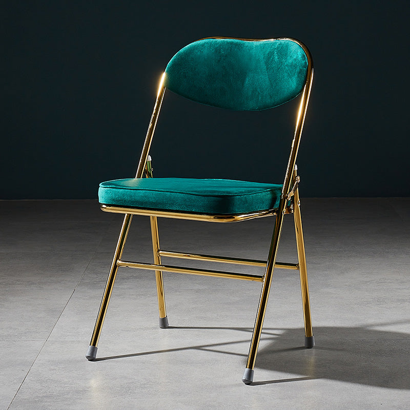 Glam Style Dining Chairs Kitchen Armless Side Chairs with Metal Legs Lake Green 1 Piece Clearhalo ' kitchen&dining_furn' 'Dining Chairs' 'Dining Tables & Seating' 'dining_chair' 'furn' 'furn_dining_chair' 'Furniture' 'furniture_dining_chair' 'Kitchen & Dining Furniture' 'kitchen' 4129990