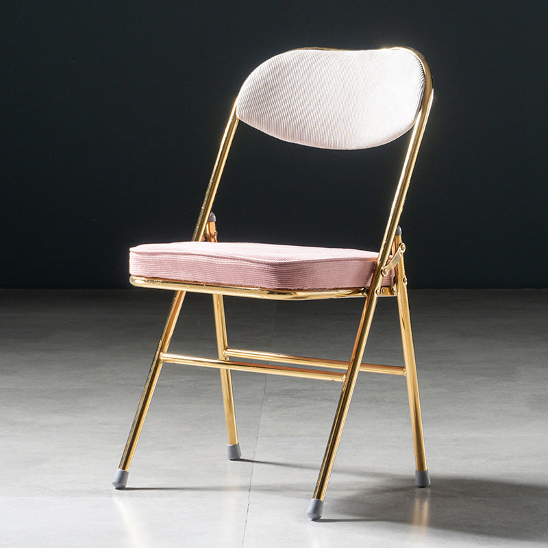 Glam Style Dining Chairs Kitchen Armless Side Chairs with Metal Legs Pink 1 Piece Clearhalo ' kitchen&dining_furn' 'Dining Chairs' 'Dining Tables & Seating' 'dining_chair' 'furn' 'furn_dining_chair' 'Furniture' 'furniture_dining_chair' 'Kitchen & Dining Furniture' 'kitchen' 4129993