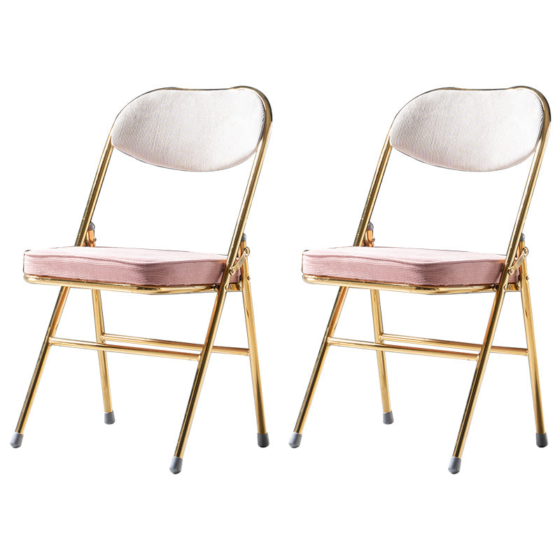 Glam Style Dining Chairs Kitchen Armless Side Chairs with Metal Legs Pink 2 Piece Set Clearhalo ' kitchen&dining_furn' 'Dining Chairs' 'Dining Tables & Seating' 'dining_chair' 'furn' 'furn_dining_chair' 'Furniture' 'furniture_dining_chair' 'Kitchen & Dining Furniture' 'kitchen' 4129994