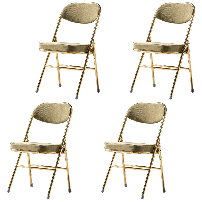 Glam Style Dining Chairs Kitchen Armless Side Chairs with Metal Legs Pea Green 4 Piece Set Clearhalo ' kitchen&dining_furn' 'Dining Chairs' 'Dining Tables & Seating' 'dining_chair' 'furn' 'furn_dining_chair' 'Furniture' 'furniture_dining_chair' 'Kitchen & Dining Furniture' 'kitchen' 4129998