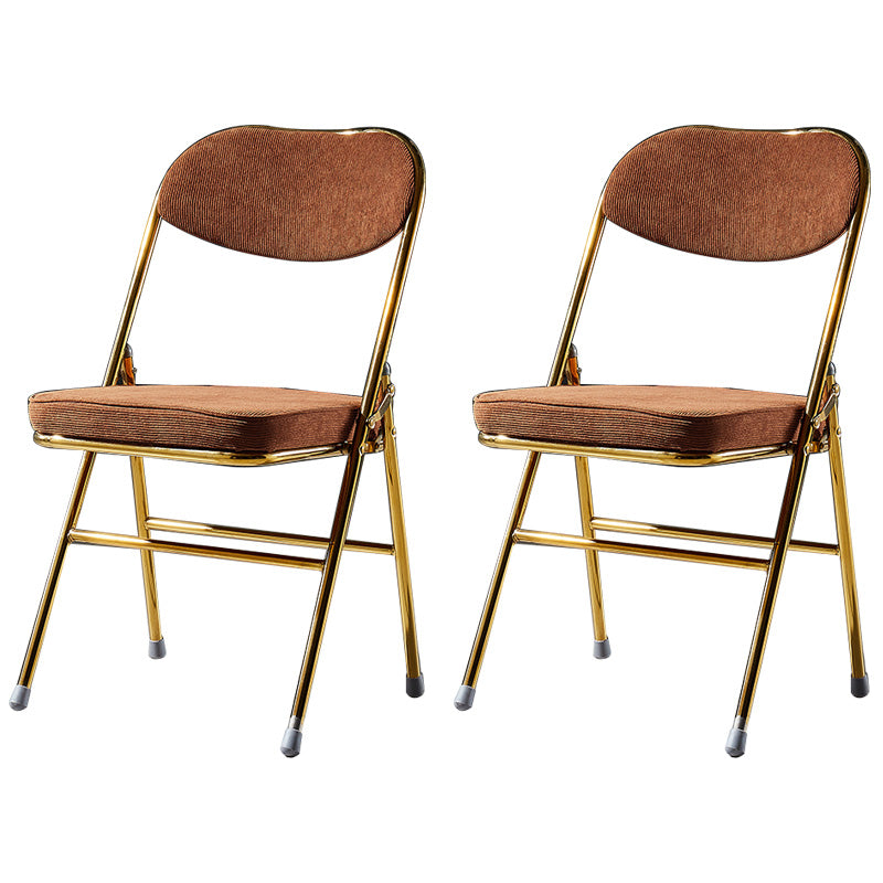 Glam Style Dining Chairs Kitchen Armless Side Chairs with Metal Legs Dark Brown 2 Piece Set Clearhalo ' kitchen&dining_furn' 'Dining Chairs' 'Dining Tables & Seating' 'dining_chair' 'furn' 'furn_dining_chair' 'Furniture' 'furniture_dining_chair' 'Kitchen & Dining Furniture' 'kitchen' 4130003