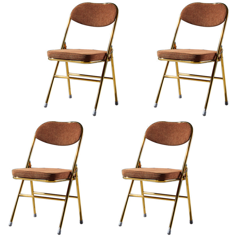 Glam Style Dining Chairs Kitchen Armless Side Chairs with Metal Legs Dark Brown 4 Piece Set Clearhalo ' kitchen&dining_furn' 'Dining Chairs' 'Dining Tables & Seating' 'dining_chair' 'furn' 'furn_dining_chair' 'Furniture' 'furniture_dining_chair' 'Kitchen & Dining Furniture' 'kitchen' 4130004