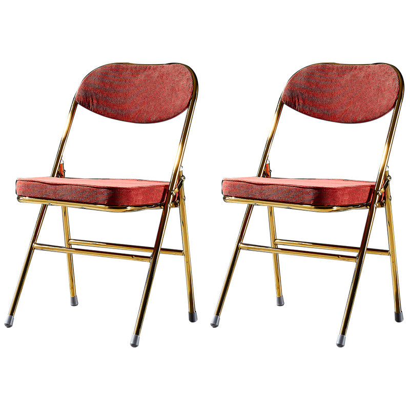 Glam Style Dining Chairs Kitchen Armless Side Chairs with Metal Legs Crimson 2 Piece Set Clearhalo ' kitchen&dining_furn' 'Dining Chairs' 'Dining Tables & Seating' 'dining_chair' 'furn' 'furn_dining_chair' 'Furniture' 'furniture_dining_chair' 'Kitchen & Dining Furniture' 'kitchen' 4130006