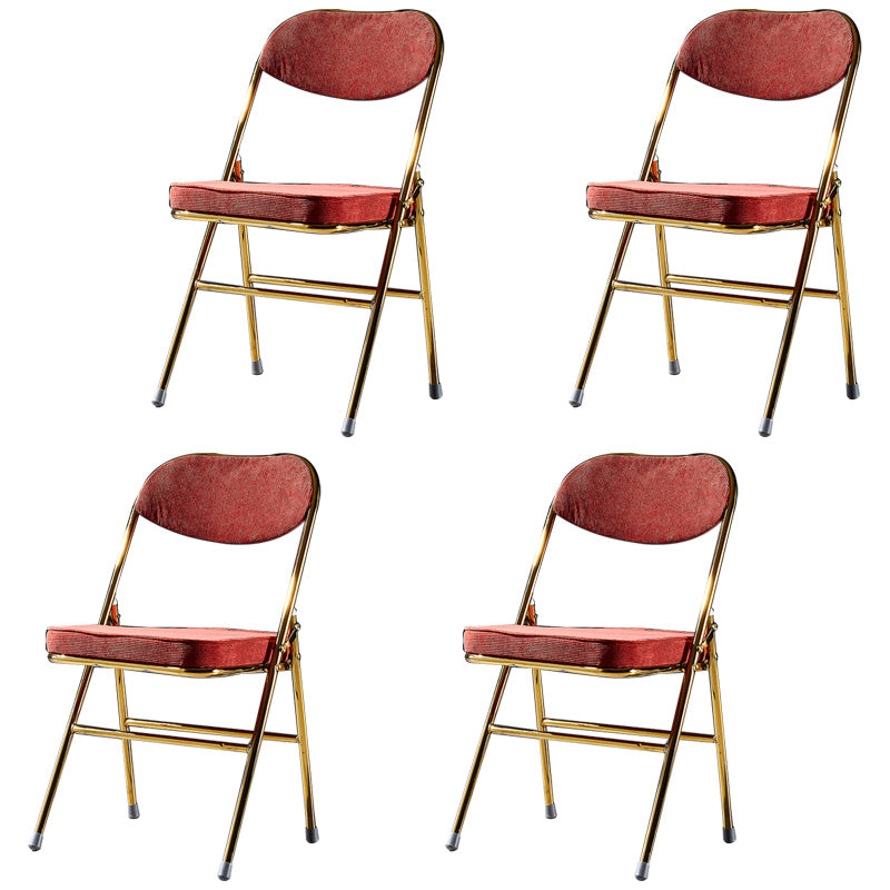 Glam Style Dining Chairs Kitchen Armless Side Chairs with Metal Legs Crimson 4 Piece Set Clearhalo ' kitchen&dining_furn' 'Dining Chairs' 'Dining Tables & Seating' 'dining_chair' 'furn' 'furn_dining_chair' 'Furniture' 'furniture_dining_chair' 'Kitchen & Dining Furniture' 'kitchen' 4130007