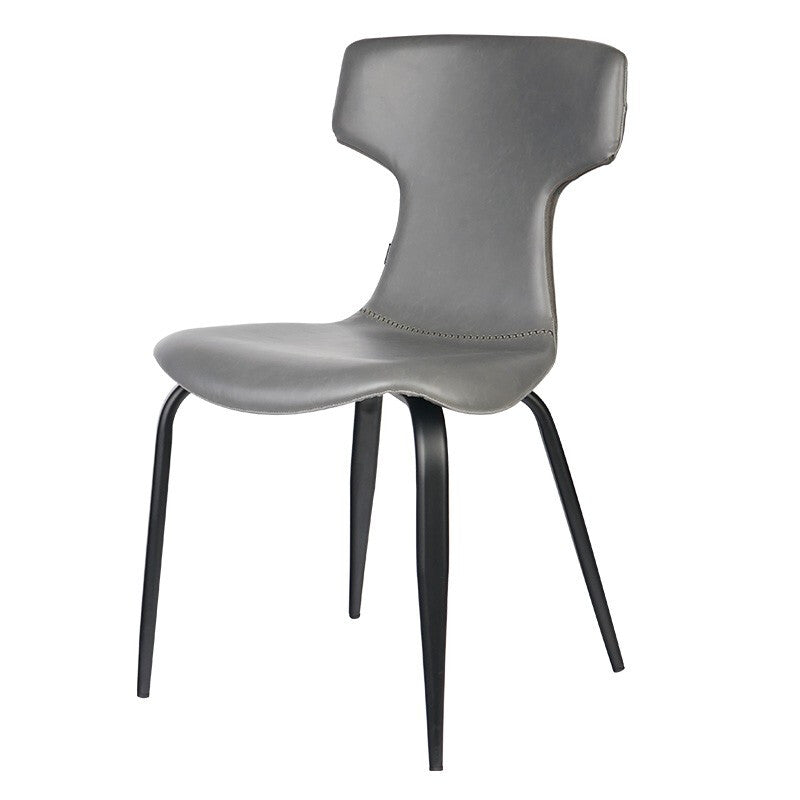 Modern Style Home Side Chair Wingback Metal Upholstered Single Dining Room Chair Dark Gray-Black Clearhalo ' kitchen&dining_furn' 'Dining Chairs' 'Dining Tables & Seating' 'dining_chair' 'furn' 'furn_dining_chair' 'Furniture' 'furniture_dining_chair' 'Kitchen & Dining Furniture' 'kitchen' 4130017