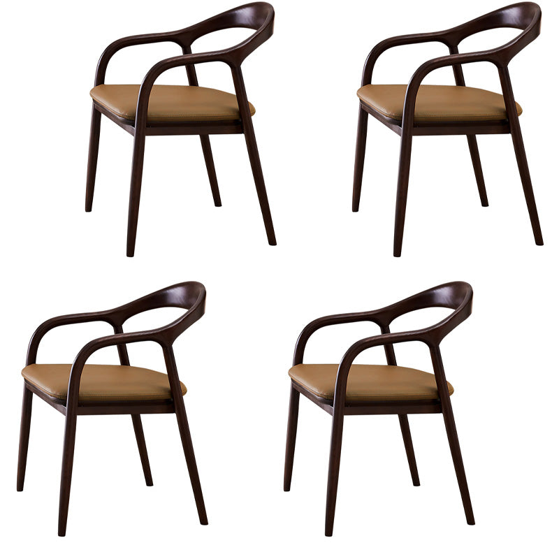 Traditional Style Ash Wood Chairs Dining Room Open Back Arm Chairs Set Coffee 4 Piece Set Clearhalo ' kitchen&dining_furn' 'Dining Chairs' 'Dining Tables & Seating' 'dining_chair' 'furn' 'furn_dining_chair' 'Furniture' 'furniture_dining_chair' 'Kitchen & Dining Furniture' 'kitchen' 4130057