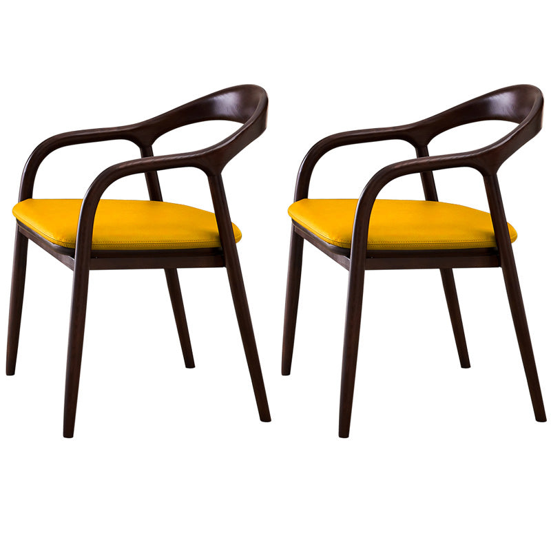 Traditional Style Ash Wood Chairs Dining Room Open Back Arm Chairs Set Yellow 2 Piece Set Clearhalo ' kitchen&dining_furn' 'Dining Chairs' 'Dining Tables & Seating' 'dining_chair' 'furn' 'furn_dining_chair' 'Furniture' 'furniture_dining_chair' 'Kitchen & Dining Furniture' 'kitchen' 4130059