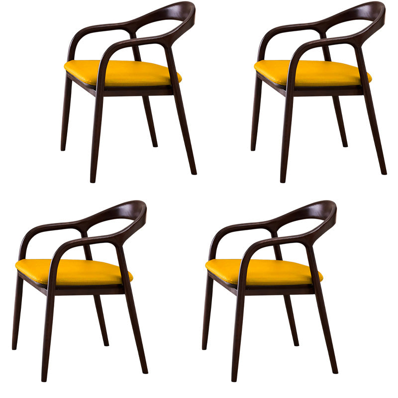Traditional Style Ash Wood Chairs Dining Room Open Back Arm Chairs Set Yellow 4 Piece Set Clearhalo ' kitchen&dining_furn' 'Dining Chairs' 'Dining Tables & Seating' 'dining_chair' 'furn' 'furn_dining_chair' 'Furniture' 'furniture_dining_chair' 'Kitchen & Dining Furniture' 'kitchen' 4130060