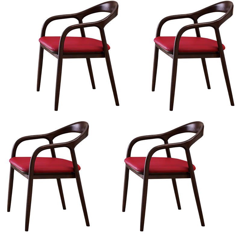 Traditional Style Ash Wood Chairs Dining Room Open Back Arm Chairs Set Red 4 Piece Set Clearhalo ' kitchen&dining_furn' 'Dining Chairs' 'Dining Tables & Seating' 'dining_chair' 'furn' 'furn_dining_chair' 'Furniture' 'furniture_dining_chair' 'Kitchen & Dining Furniture' 'kitchen' 4130063