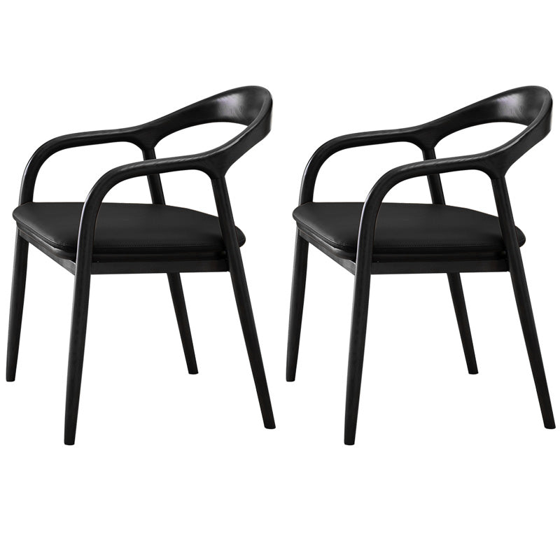 Traditional Style Ash Wood Chairs Dining Room Open Back Arm Chairs Set Black 2 Piece Set Clearhalo ' kitchen&dining_furn' 'Dining Chairs' 'Dining Tables & Seating' 'dining_chair' 'furn' 'furn_dining_chair' 'Furniture' 'furniture_dining_chair' 'Kitchen & Dining Furniture' 'kitchen' 4130065