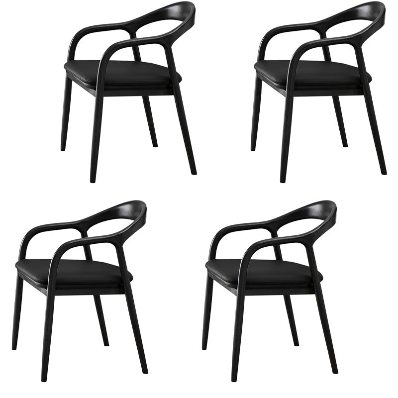 Traditional Style Ash Wood Chairs Dining Room Open Back Arm Chairs Set Black 4 Piece Set Clearhalo ' kitchen&dining_furn' 'Dining Chairs' 'Dining Tables & Seating' 'dining_chair' 'furn' 'furn_dining_chair' 'Furniture' 'furniture_dining_chair' 'Kitchen & Dining Furniture' 'kitchen' 4130066