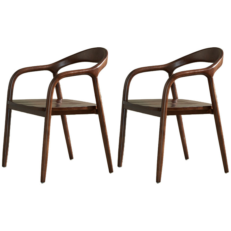 Traditional Style Ash Wood Chairs Dining Room Open Back Arm Chairs Set Brown 2 Piece Set Clearhalo ' kitchen&dining_furn' 'Dining Chairs' 'Dining Tables & Seating' 'dining_chair' 'furn' 'furn_dining_chair' 'Furniture' 'furniture_dining_chair' 'Kitchen & Dining Furniture' 'kitchen' 4130068