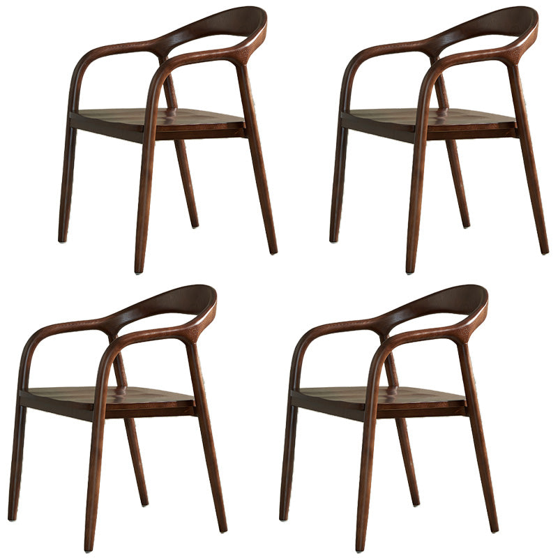 Traditional Style Ash Wood Chairs Dining Room Open Back Arm Chairs Set Brown 4 Piece Set Clearhalo ' kitchen&dining_furn' 'Dining Chairs' 'Dining Tables & Seating' 'dining_chair' 'furn' 'furn_dining_chair' 'Furniture' 'furniture_dining_chair' 'Kitchen & Dining Furniture' 'kitchen' 4130069