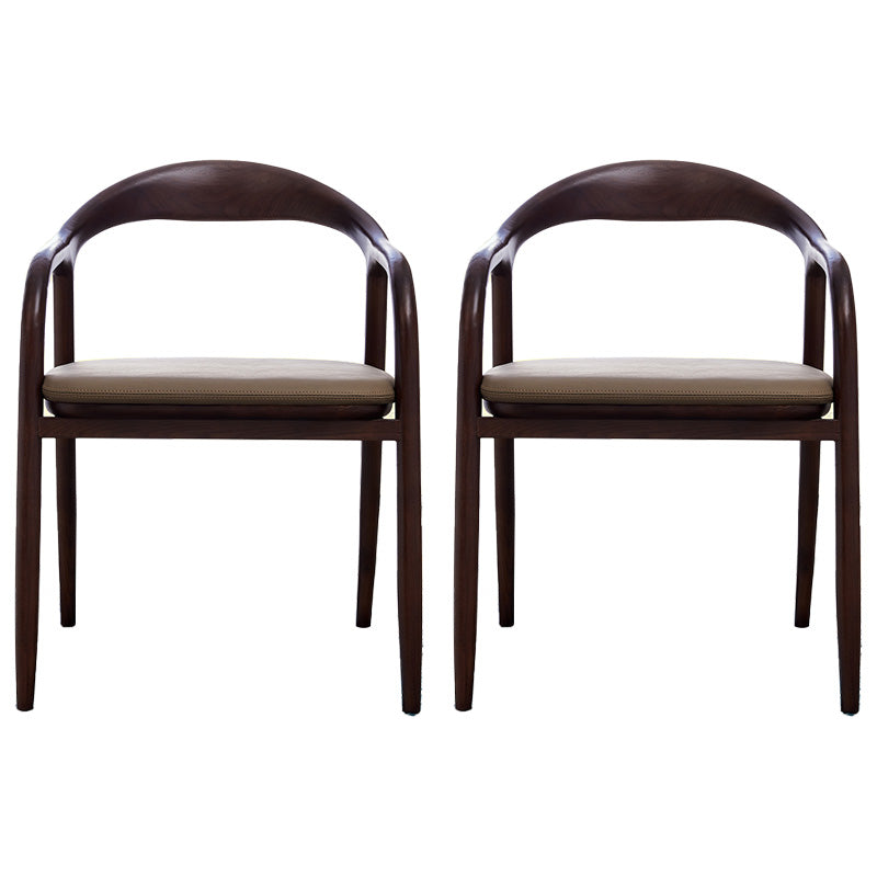 Traditional Style Ash Wood Chairs Dining Room Open Back Arm Chairs Set Walnut 2 Piece Set Clearhalo ' kitchen&dining_furn' 'Dining Chairs' 'Dining Tables & Seating' 'dining_chair' 'furn' 'furn_dining_chair' 'Furniture' 'furniture_dining_chair' 'Kitchen & Dining Furniture' 'kitchen' 4130071