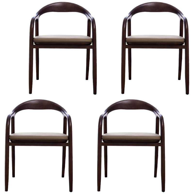 Traditional Style Ash Wood Chairs Dining Room Open Back Arm Chairs Set Walnut 4 Piece Set Clearhalo ' kitchen&dining_furn' 'Dining Chairs' 'Dining Tables & Seating' 'dining_chair' 'furn' 'furn_dining_chair' 'Furniture' 'furniture_dining_chair' 'Kitchen & Dining Furniture' 'kitchen' 4130072