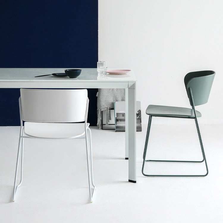 Matte Finish Industrial Dining Side Chair Open Back Plastic Dining Chair Clearhalo ' kitchen&dining_furn' 'Dining Chairs' 'Dining Tables & Seating' 'dining_chair' 'furn' 'furn_dining_chair' 'Furniture' 'furniture_dining_chair' 'Kitchen & Dining Furniture' 'kitchen' 4130077