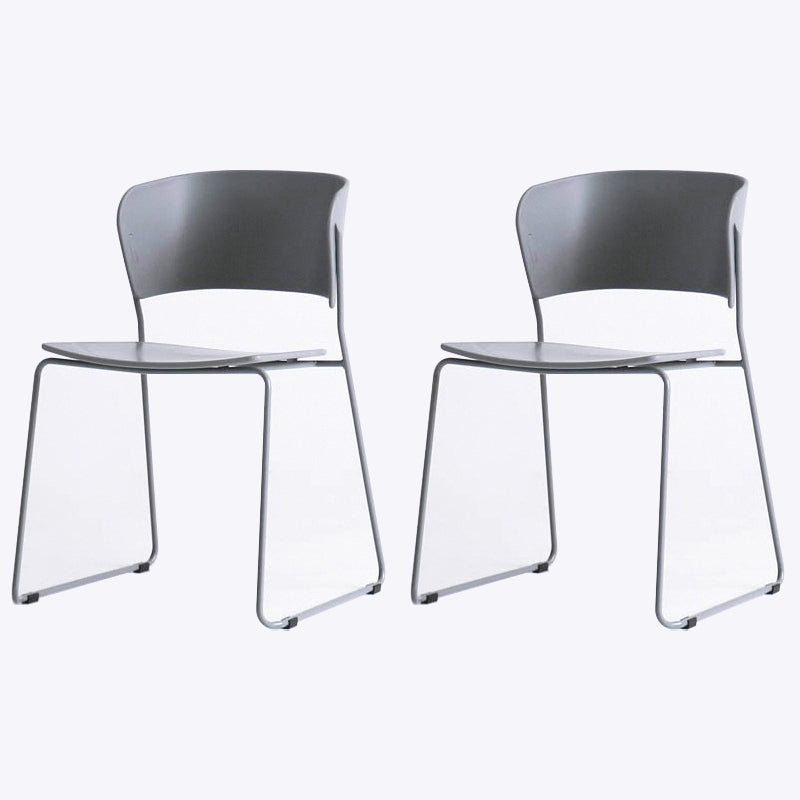 Matte Finish Industrial Dining Side Chair Open Back Plastic Dining Chair Grey 2 Piece Set Clearhalo ' kitchen&dining_furn' 'Dining Chairs' 'Dining Tables & Seating' 'dining_chair' 'furn' 'furn_dining_chair' 'Furniture' 'furniture_dining_chair' 'Kitchen & Dining Furniture' 'kitchen' 4130078
