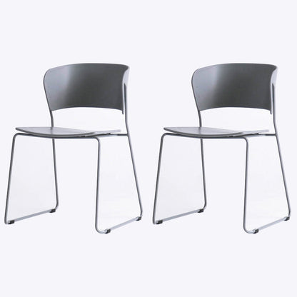 Matte Finish Industrial Dining Side Chair Open Back Plastic Dining Chair Grey 2 Piece Set Clearhalo ' kitchen&dining_furn' 'Dining Chairs' 'Dining Tables & Seating' 'dining_chair' 'furn' 'furn_dining_chair' 'Furniture' 'furniture_dining_chair' 'Kitchen & Dining Furniture' 'kitchen' 4130078