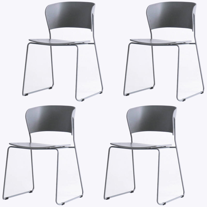 Matte Finish Industrial Dining Side Chair Open Back Plastic Dining Chair Grey 4 Piece Set Clearhalo ' kitchen&dining_furn' 'Dining Chairs' 'Dining Tables & Seating' 'dining_chair' 'furn' 'furn_dining_chair' 'Furniture' 'furniture_dining_chair' 'Kitchen & Dining Furniture' 'kitchen' 4130079