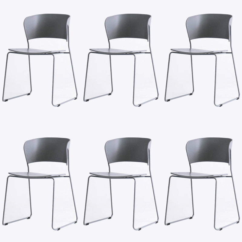 Matte Finish Industrial Dining Side Chair Open Back Plastic Dining Chair Grey 6 Piece Set Clearhalo ' kitchen&dining_furn' 'Dining Chairs' 'Dining Tables & Seating' 'dining_chair' 'furn' 'furn_dining_chair' 'Furniture' 'furniture_dining_chair' 'Kitchen & Dining Furniture' 'kitchen' 4130082