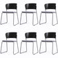 Matte Finish Industrial Dining Side Chair Open Back Plastic Dining Chair Dark Gray-Black 6 Piece Set Clearhalo ' kitchen&dining_furn' 'Dining Chairs' 'Dining Tables & Seating' 'dining_chair' 'furn' 'furn_dining_chair' 'Furniture' 'furniture_dining_chair' 'Kitchen & Dining Furniture' 'kitchen' 4130088