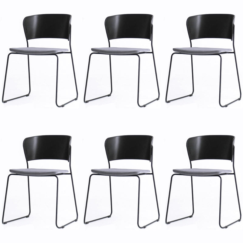 Matte Finish Industrial Dining Side Chair Open Back Plastic Dining Chair Dark Gray-Black 6 Piece Set Clearhalo ' kitchen&dining_furn' 'Dining Chairs' 'Dining Tables & Seating' 'dining_chair' 'furn' 'furn_dining_chair' 'Furniture' 'furniture_dining_chair' 'Kitchen & Dining Furniture' 'kitchen' 4130088