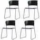 Matte Finish Industrial Dining Side Chair Open Back Plastic Dining Chair Black 4 Piece Set Clearhalo ' kitchen&dining_furn' 'Dining Chairs' 'Dining Tables & Seating' 'dining_chair' 'furn' 'furn_dining_chair' 'Furniture' 'furniture_dining_chair' 'Kitchen & Dining Furniture' 'kitchen' 4130092