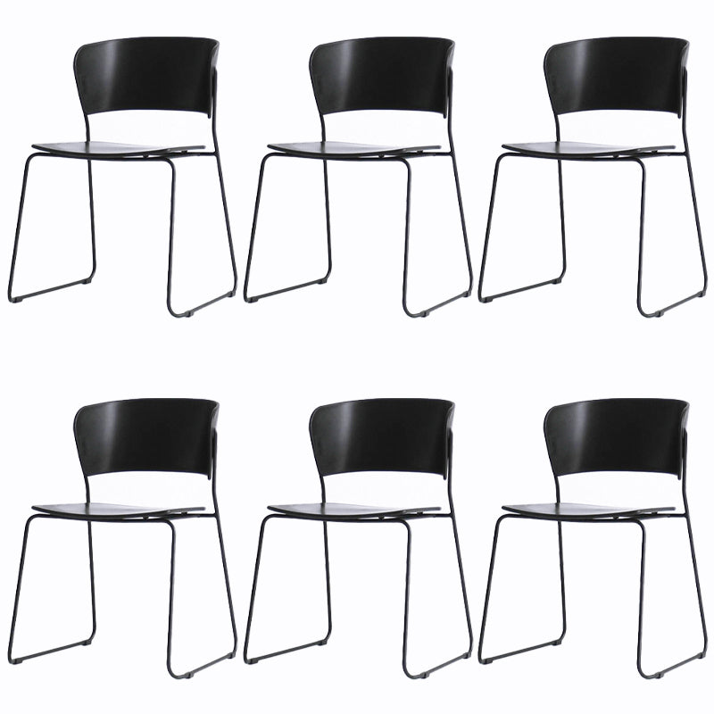 Matte Finish Industrial Dining Side Chair Open Back Plastic Dining Chair Black 6 Piece Set Clearhalo ' kitchen&dining_furn' 'Dining Chairs' 'Dining Tables & Seating' 'dining_chair' 'furn' 'furn_dining_chair' 'Furniture' 'furniture_dining_chair' 'Kitchen & Dining Furniture' 'kitchen' 4130093