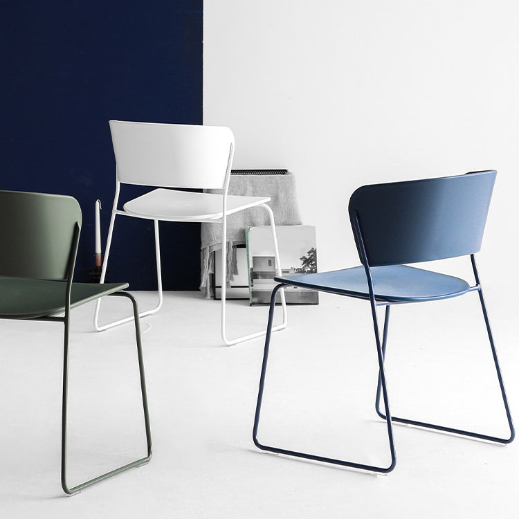 Matte Finish Industrial Dining Side Chair Open Back Plastic Dining Chair Clearhalo ' kitchen&dining_furn' 'Dining Chairs' 'Dining Tables & Seating' 'dining_chair' 'furn' 'furn_dining_chair' 'Furniture' 'furniture_dining_chair' 'Kitchen & Dining Furniture' 'kitchen' 4130095