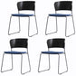 Matte Finish Industrial Dining Side Chair Open Back Plastic Dining Chair Black-Blue 4 Piece Set Clearhalo ' kitchen&dining_furn' 'Dining Chairs' 'Dining Tables & Seating' 'dining_chair' 'furn' 'furn_dining_chair' 'Furniture' 'furniture_dining_chair' 'Kitchen & Dining Furniture' 'kitchen' 4130097
