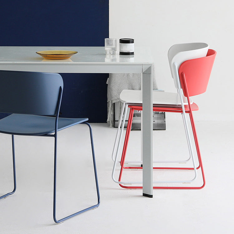 Matte Finish Industrial Dining Side Chair Open Back Plastic Dining Chair Clearhalo ' kitchen&dining_furn' 'Dining Chairs' 'Dining Tables & Seating' 'dining_chair' 'furn' 'furn_dining_chair' 'Furniture' 'furniture_dining_chair' 'Kitchen & Dining Furniture' 'kitchen' 4130099