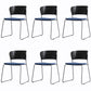 Matte Finish Industrial Dining Side Chair Open Back Plastic Dining Chair Black-Blue 6 Piece Set Clearhalo ' kitchen&dining_furn' 'Dining Chairs' 'Dining Tables & Seating' 'dining_chair' 'furn' 'furn_dining_chair' 'Furniture' 'furniture_dining_chair' 'Kitchen & Dining Furniture' 'kitchen' 4130100