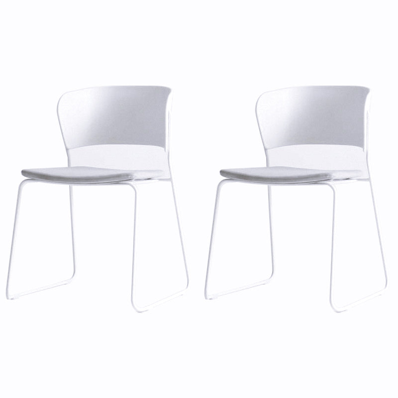 Matte Finish Industrial Dining Side Chair Open Back Plastic Dining Chair White-Gray 2 Piece Set Clearhalo ' kitchen&dining_furn' 'Dining Chairs' 'Dining Tables & Seating' 'dining_chair' 'furn' 'furn_dining_chair' 'Furniture' 'furniture_dining_chair' 'Kitchen & Dining Furniture' 'kitchen' 4130102