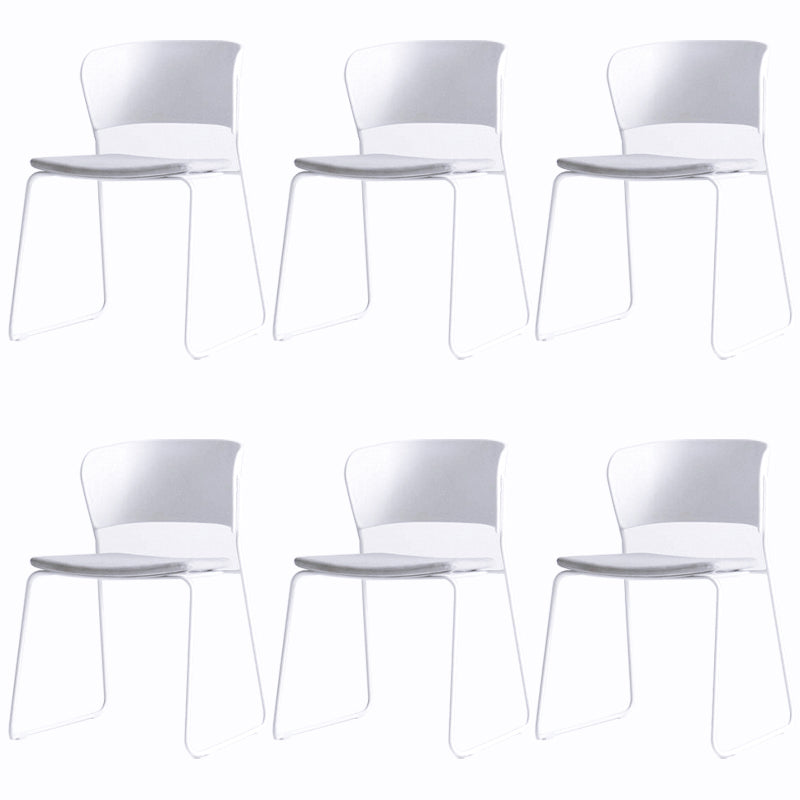 Matte Finish Industrial Dining Side Chair Open Back Plastic Dining Chair White-Gray 6 Piece Set Clearhalo ' kitchen&dining_furn' 'Dining Chairs' 'Dining Tables & Seating' 'dining_chair' 'furn' 'furn_dining_chair' 'Furniture' 'furniture_dining_chair' 'Kitchen & Dining Furniture' 'kitchen' 4130105