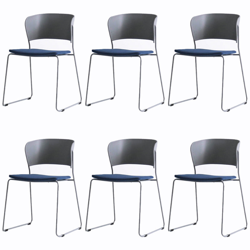 Matte Finish Industrial Dining Side Chair Open Back Plastic Dining Chair Gray-Blue 6 Piece Set Clearhalo ' kitchen&dining_furn' 'Dining Chairs' 'Dining Tables & Seating' 'dining_chair' 'furn' 'furn_dining_chair' 'Furniture' 'furniture_dining_chair' 'Kitchen & Dining Furniture' 'kitchen' 4130108