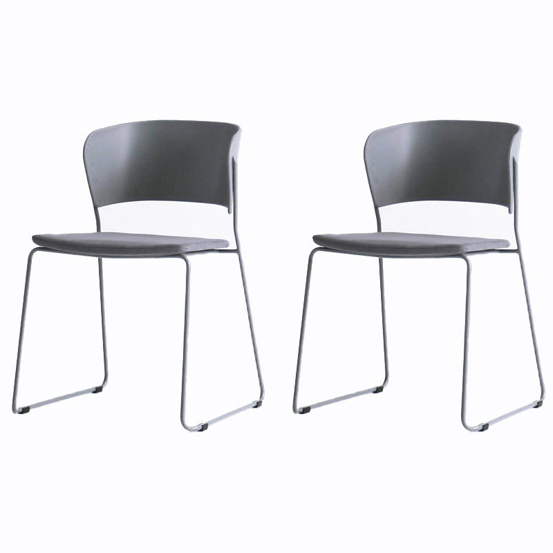 Matte Finish Industrial Dining Side Chair Open Back Plastic Dining Chair Dark Gray 2 Piece Set Clearhalo ' kitchen&dining_furn' 'Dining Chairs' 'Dining Tables & Seating' 'dining_chair' 'furn' 'furn_dining_chair' 'Furniture' 'furniture_dining_chair' 'Kitchen & Dining Furniture' 'kitchen' 4130109