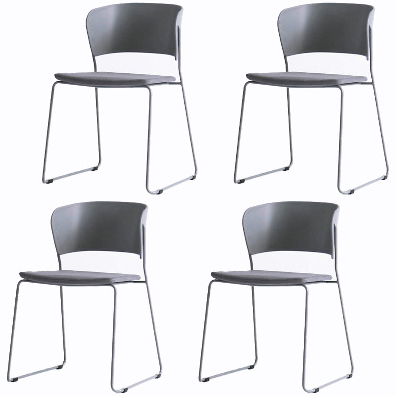 Matte Finish Industrial Dining Side Chair Open Back Plastic Dining Chair Dark Gray 4 Piece Set Clearhalo ' kitchen&dining_furn' 'Dining Chairs' 'Dining Tables & Seating' 'dining_chair' 'furn' 'furn_dining_chair' 'Furniture' 'furniture_dining_chair' 'Kitchen & Dining Furniture' 'kitchen' 4130110