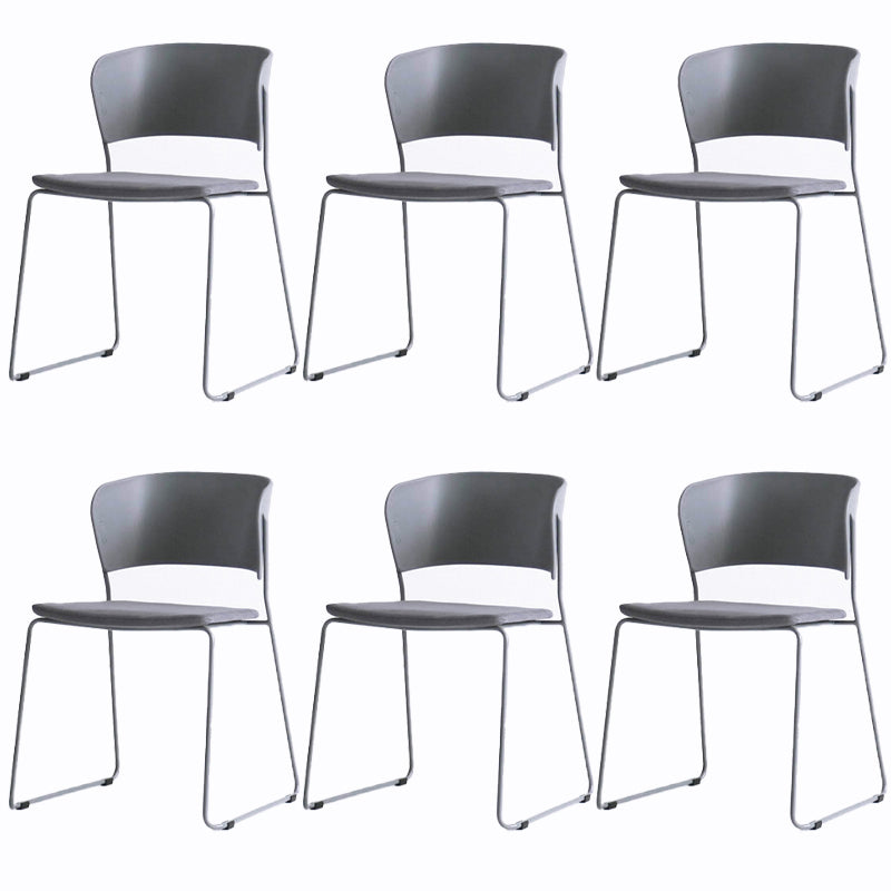 Matte Finish Industrial Dining Side Chair Open Back Plastic Dining Chair Dark Gray 6 Piece Set Clearhalo ' kitchen&dining_furn' 'Dining Chairs' 'Dining Tables & Seating' 'dining_chair' 'furn' 'furn_dining_chair' 'Furniture' 'furniture_dining_chair' 'Kitchen & Dining Furniture' 'kitchen' 4130111