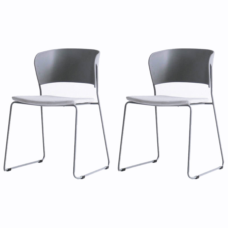 Matte Finish Industrial Dining Side Chair Open Back Plastic Dining Chair Silver Gray 2 Piece Set Clearhalo ' kitchen&dining_furn' 'Dining Chairs' 'Dining Tables & Seating' 'dining_chair' 'furn' 'furn_dining_chair' 'Furniture' 'furniture_dining_chair' 'Kitchen & Dining Furniture' 'kitchen' 4130112